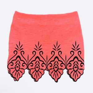 Fairycore Embroidered Cut Out Lined Mini Skirt